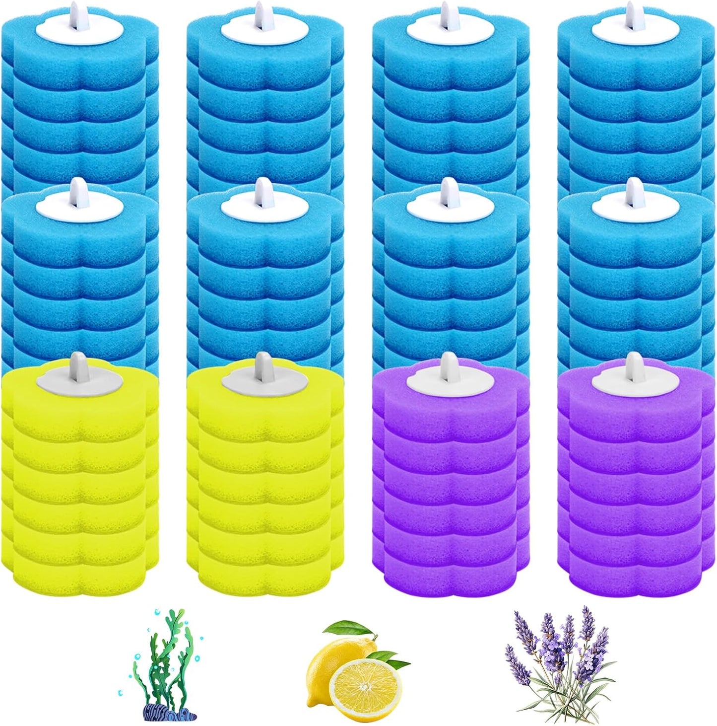 2 Pack Disposable Toilet Bowl Cleaner Wand and Holder Set, Toilet Brush Disposable with 48 Cleaner Refills Extended Handle for Toilet Bowl Cleaners Disposable, Bathroom Cleaning, Bathtub