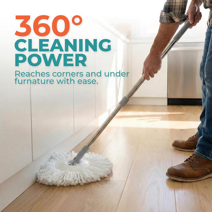 Grazie Spin Mop Head Replacements – Premium Microfiber Mop Refills – Ultra-Absorbent, Washable Heads – Compatible with Most Spin Mop Systems – Ideal for Tile, Hardwood & Laminate Floors – 2-Pack