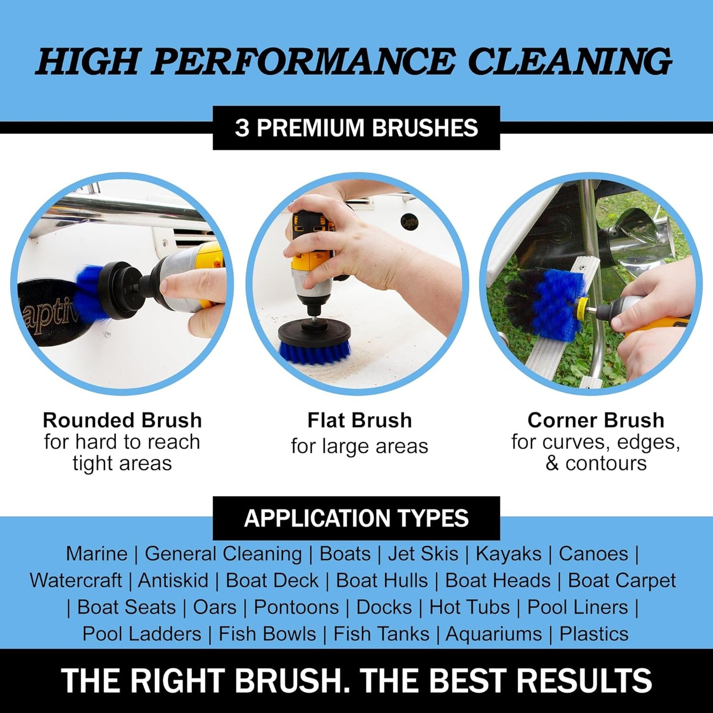 Drillbrush Drill Brush Attachment Set for Bathroom Cleaning – Power Scrubber Brush Kit for Tub, Tile, Shower, and Grout – All-Purpose Household Cleaning Brushes for Drill - Electric Grout Cleaner Kit