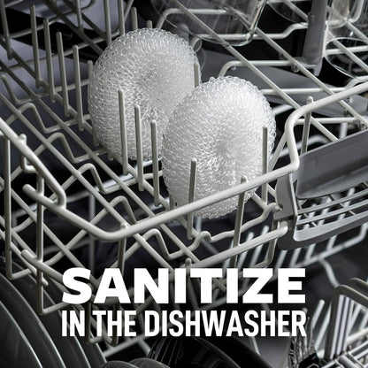 Scotch-Brite Greener Clean Recycled Scrubbing Circles, 3 Dish Scrubbers for Cleaning Kitchen & Scrubbing Fruits or Veggies, Safe on Nonstick Pots and Pans, Glassware