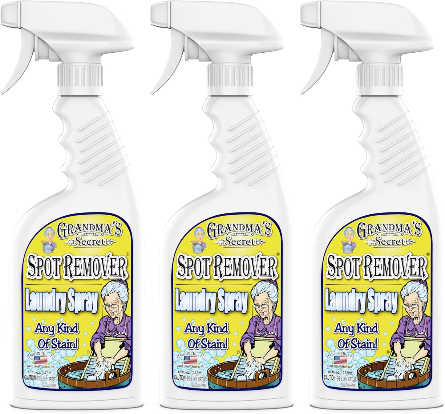 Grandma's Secret Spot Remover Laundry Spray - Chlorine, Bleach and Toxin-Free for Clothes - Fabric Stain Remover Removes Oil, Paint, Blood and Pet Stains - 16 oz & 2 oz Combo, DuoPack
