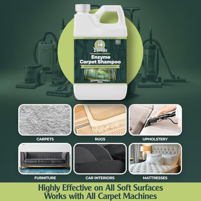 Sprinkle & Sweep: Enzyme Carpet Shampoo - 64oz, Deep Cleaning Pet Stain & Odor Remover, Dog & Cat Mess-Urine-Accident Solution, All Machine Compatible