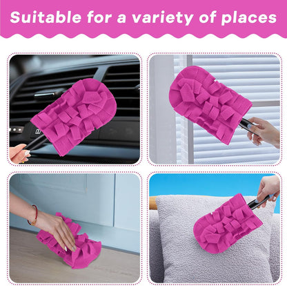 Zubebe 12 Pcs Duster Refill Reusable Fleece Duster Refills Feather Flat Dusters Multi Surface Washable Cleaning Pads Tools for Home, Blinds, Car, Pet, Furniture, Fans (Dark Color)