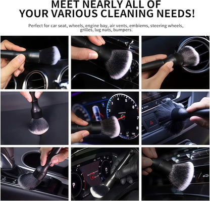 10pcs Auto Car Detailing Brush Set，Professional dusting Brush Suitable for Interior and Exterior car Decoration，Dust Removal and Cleaning Tools