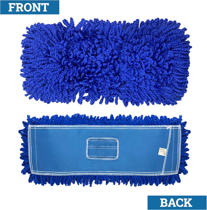 Kleen Handler 24 inch Microfiber Dust Mop | Medium Washable Commercial Mop Head Replacement, Pack of 3