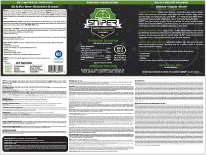 SNiPER Hospital Disinfectant, Odor Eliminator & All-Purpose Cleaner, 16 Ounce Spray, 2-Pack