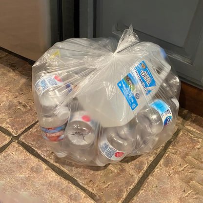 TYPLASTICS 40-45 Gallon Clear Trash Can Liners - 40" x 48" – High Density Garbage Bags - Case of 250 – Multipurpose for Office, Outdoor, Recycling, Industrial and Commercial
