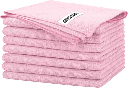 FIXSMITH Microfiber Cleaning Cloth - Pack of 8, Size: 12 x 16 in, Multi-Functional Cleaning Towels, Highly Absorbent Cleaning Rags, Lint-Free, Streak-Free Cleaning Cloths for Car Kitchen Home