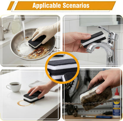 Dish Sponges for Kitchen, Individually Wrapped Dishwashing Sponges, Non Scratch Scrub Sponges for Dishes, Pots, Pans and Sink, Multipurpose Cleaning (Black and White)