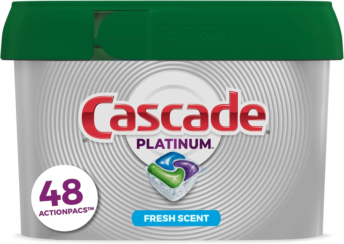 Cascade Platinum Plus ActionPacs Dishwasher Detergent Pods, Dishwasher Soap, Mountain, 52 Count