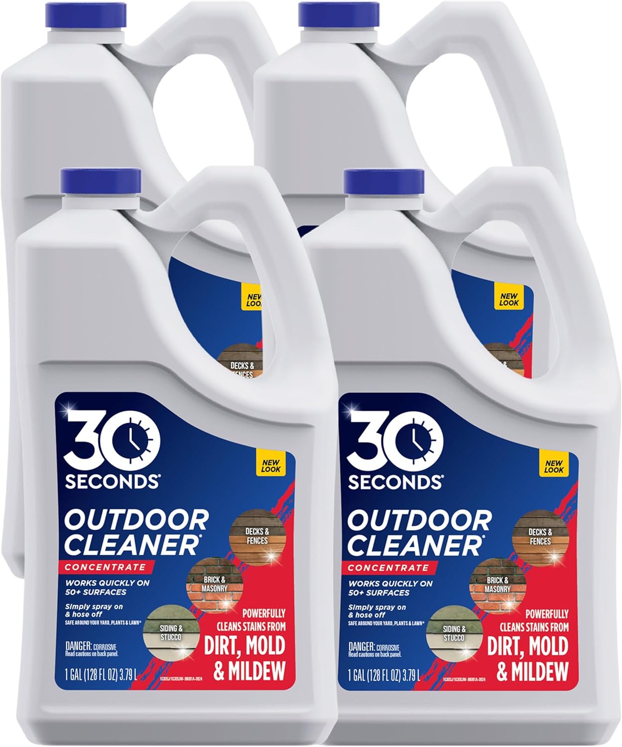 30 SECONDS Outdoor Cleaner Dirt,Mold & Mildew Cleaner & Stain Remover Concentrate | 1 Gallon