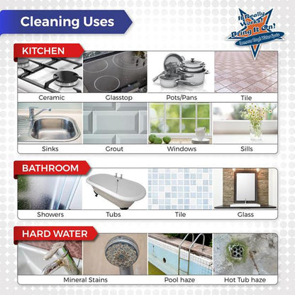 BRING IT ON! CLEANER Hard Water Stain Remover 32 Oz| Soap Scum, Calcium, Lime Scale, Remover for Shower Door, Tile, Glass, Fiberglass, Bathroom, Sink, Stone, Door