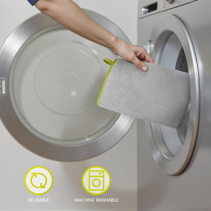 EKO Microfiber Cleaning Mitt for Stainless Steel – Lint-Free Reusable Polishing Cloth & Cleaning Glove, Machine Washable Streak-Free Cloth for Kitchen Appliances, Trash Can, Faucet, Mirror & Car