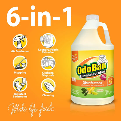 OdoBan Disinfectant Concentrate and Odor Eliminator, Made in the USA, Lavender Scent, 1 Gallon