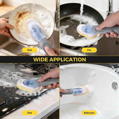 Sponge Refills for Scrub Daddy Dish Daddy - 10 Packs Dish Wand Refills, Scrub Brush Replacement Heads, Dish Brush Replacement Head for Kitchen Cleaning, Yellow (Only Sponge Heads)