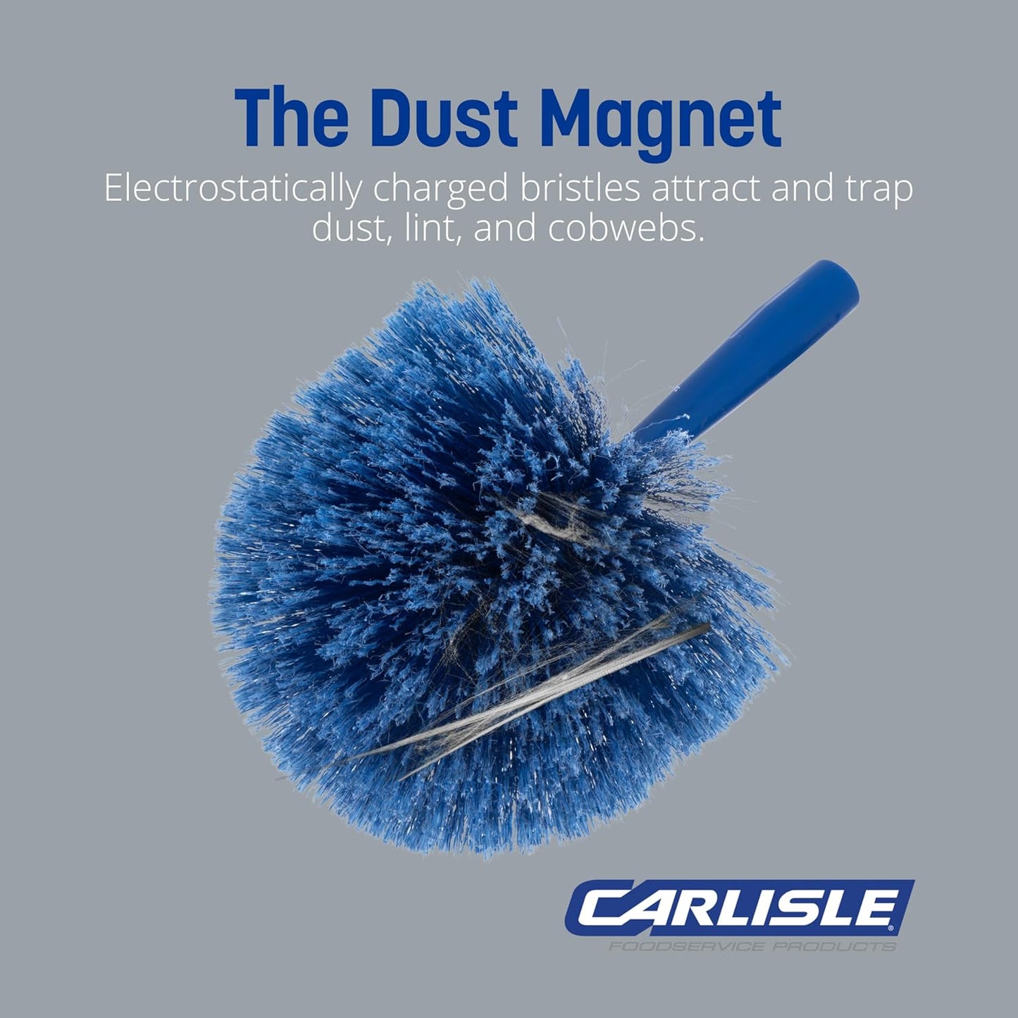 SPARTA Flo-Pac Rounded Duster Cleaning Duster with Electrostatically Charged Bristles for Cleaning, 9 X 7 X 7 Inches, Blue