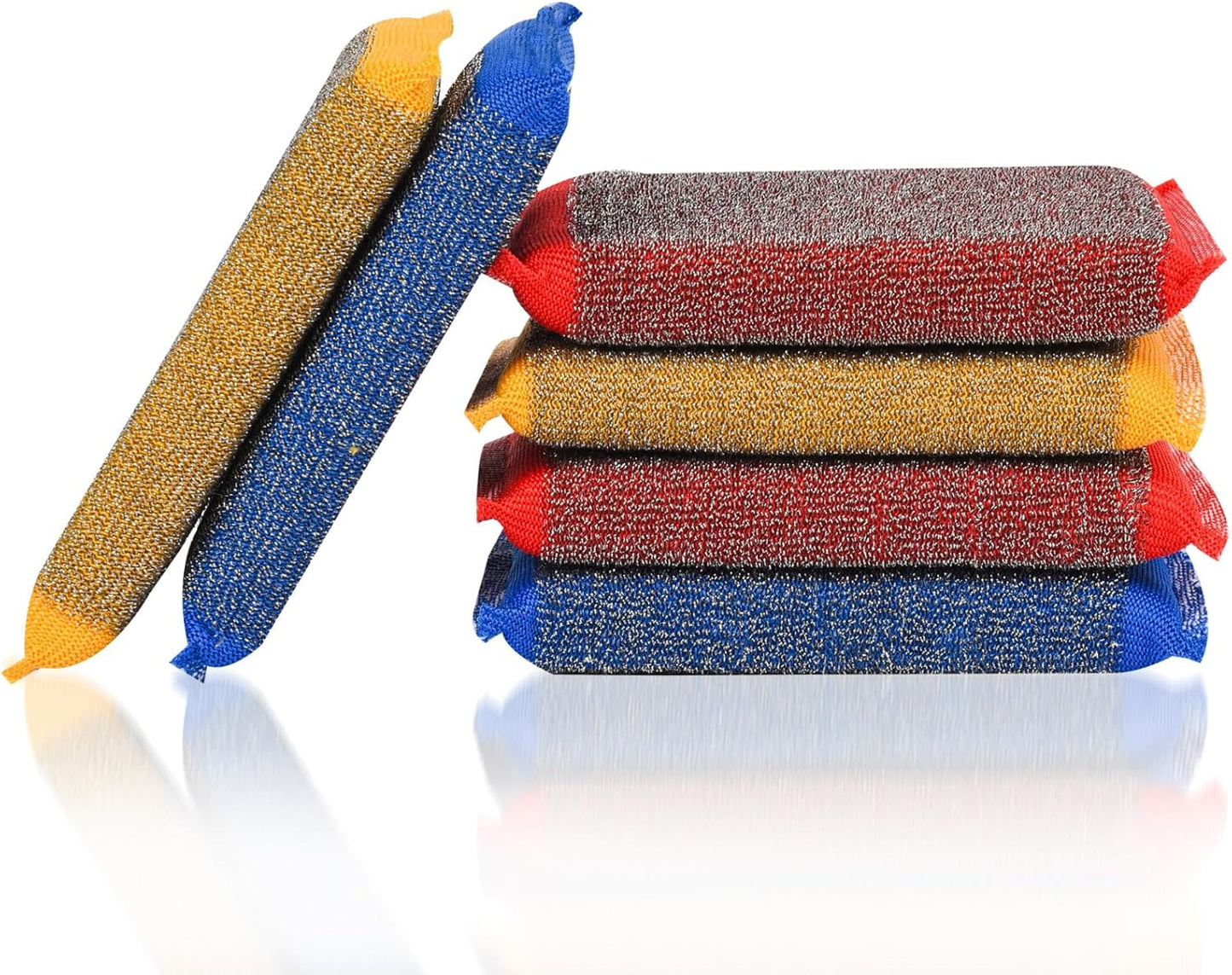 Kitchen Dish Sponges Steel Scrubbers - 6 Pack Black Non Scratch Heavy Duty Scrub Sponges，Reusable Multipurpose Metal Cleans for Washing Dishes，Pots and Pans，Household Cleaning，Bathroom