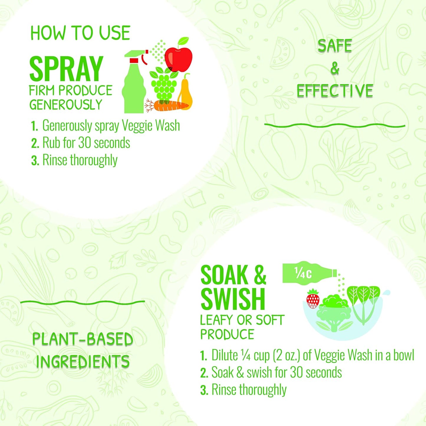 Veggie Wash Fruit & Vegetable Wash, Produce Wash and Cleaner, 16-Fluid Ounce, Pack of 2, Packaging May Vary
