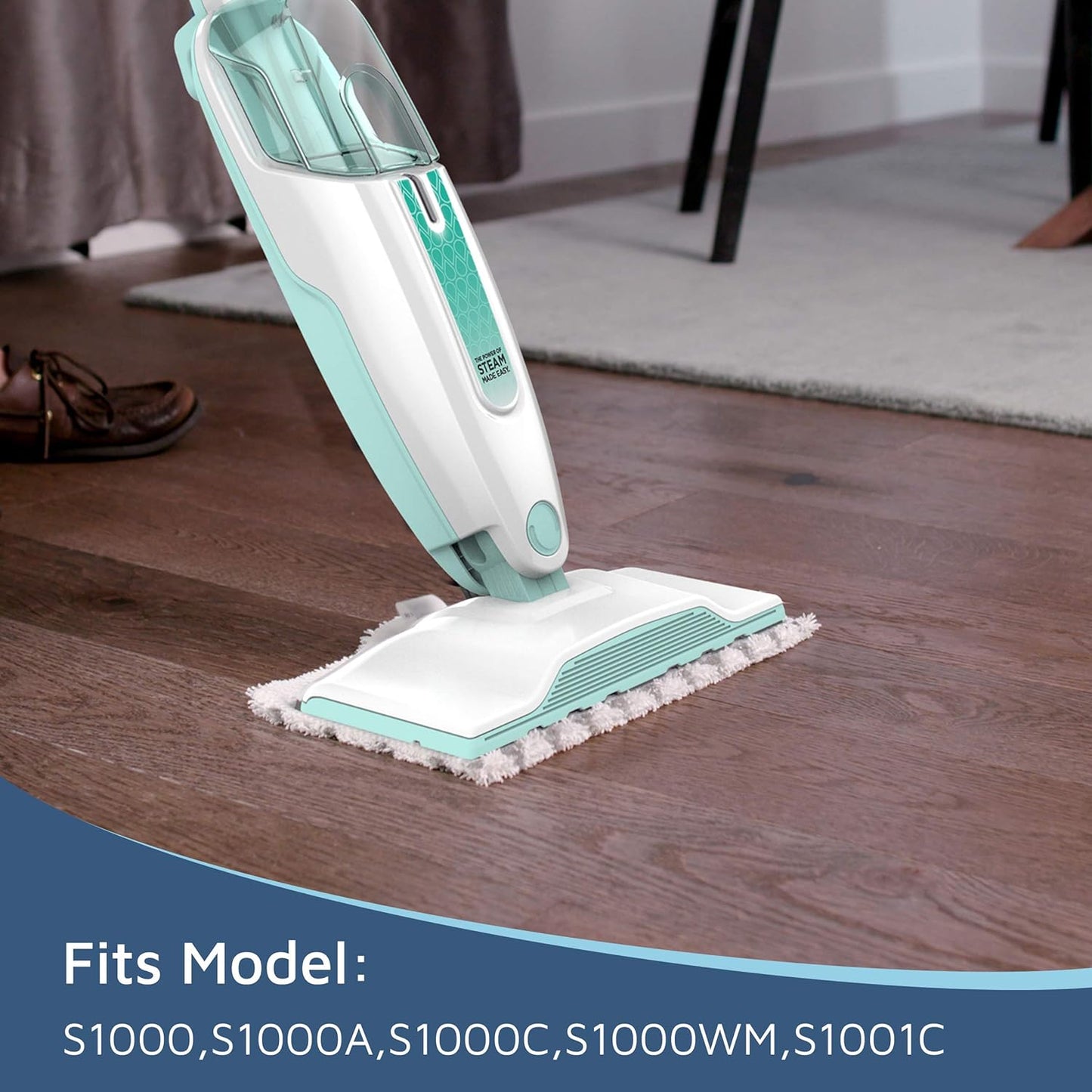 Flammi Steam Mop Pads for Shark S1000/S3101/S3250/SK Series SK410 SK435CO SK460 SK140 SK141 S3251 Steam Mop Replacement Pads, 4 Pack