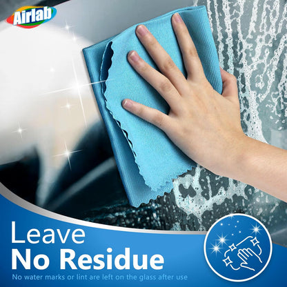 Glass Polishing Cloth Streak Free Miracle Cleaning Cloth Lint Free Microfiber Cleaning Rags for Glasses Kitchen Dish Mirrors Easy Clean, Pack of 6, 12" x 12"
