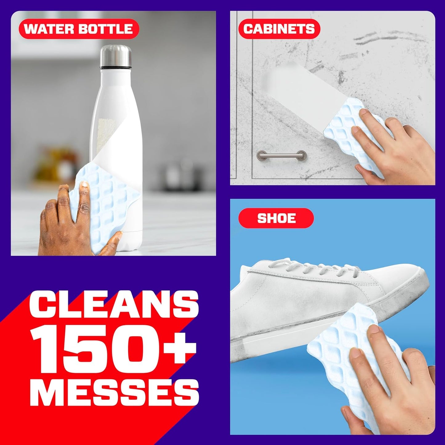 Mr. Clean Magic Eraser Sponge, All Purpose Cleaner, Cleaning Scrubber, Wall, Sneaker, Kitchen, Bathroom, Shower Cleaner, Cleaning Supplies, Melamine Sponge, Cleaning Pads, Extra Durable, 10ct