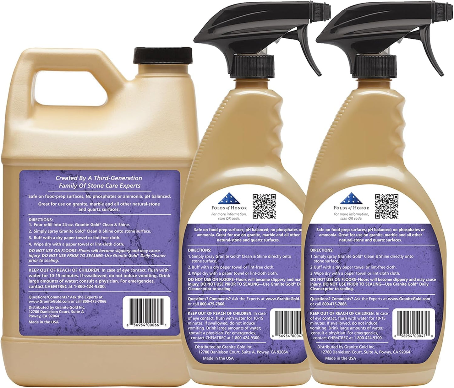 Granite Gold Clean and Shine Spray-Streak-Free Deep Cleaning & Polishing of Granite, Marble, Quartz, 24 Fl Oz (Pack of 1)