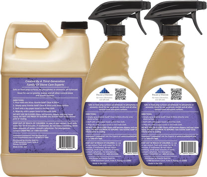 Granite Gold Clean and Shine Spray-Streak-Free Deep Cleaning & Polishing of Granite, Marble, Quartz, 24 Fl Oz (Pack of 1)