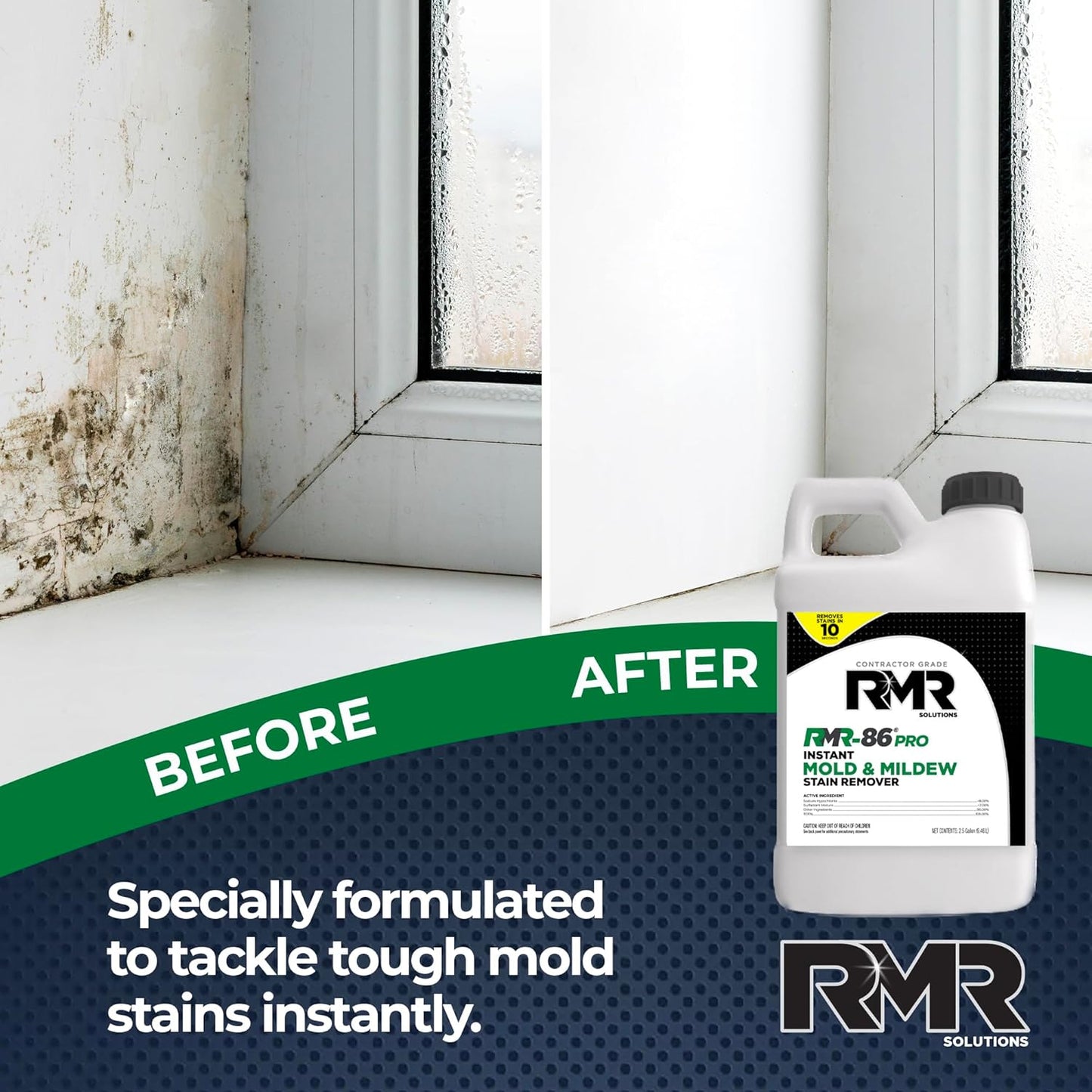 RMR-86 Pro Contractor Grade Mold Stain & Mildew Stain Remover Cleaning Solution, Professional Quality Formula, 1 Gallon