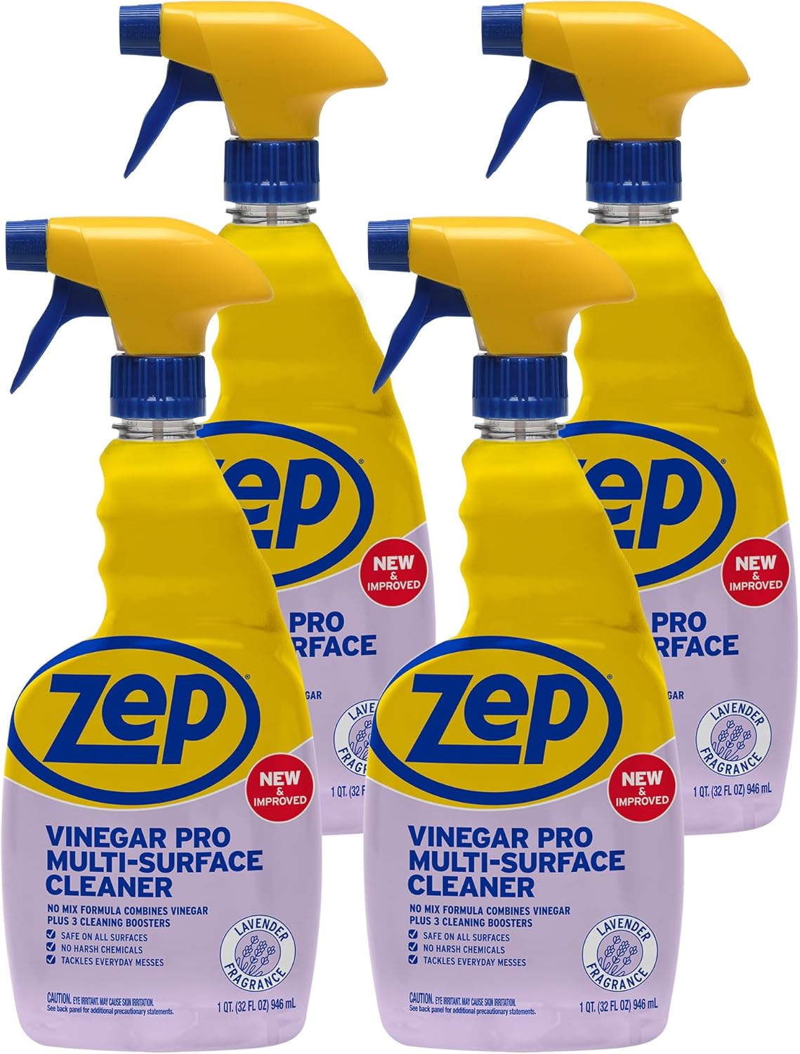 Zep All-Purpose Cleaner With Vinegar - 1 Gallon (Case of 4) R48410 - Gentle for Everyday Use