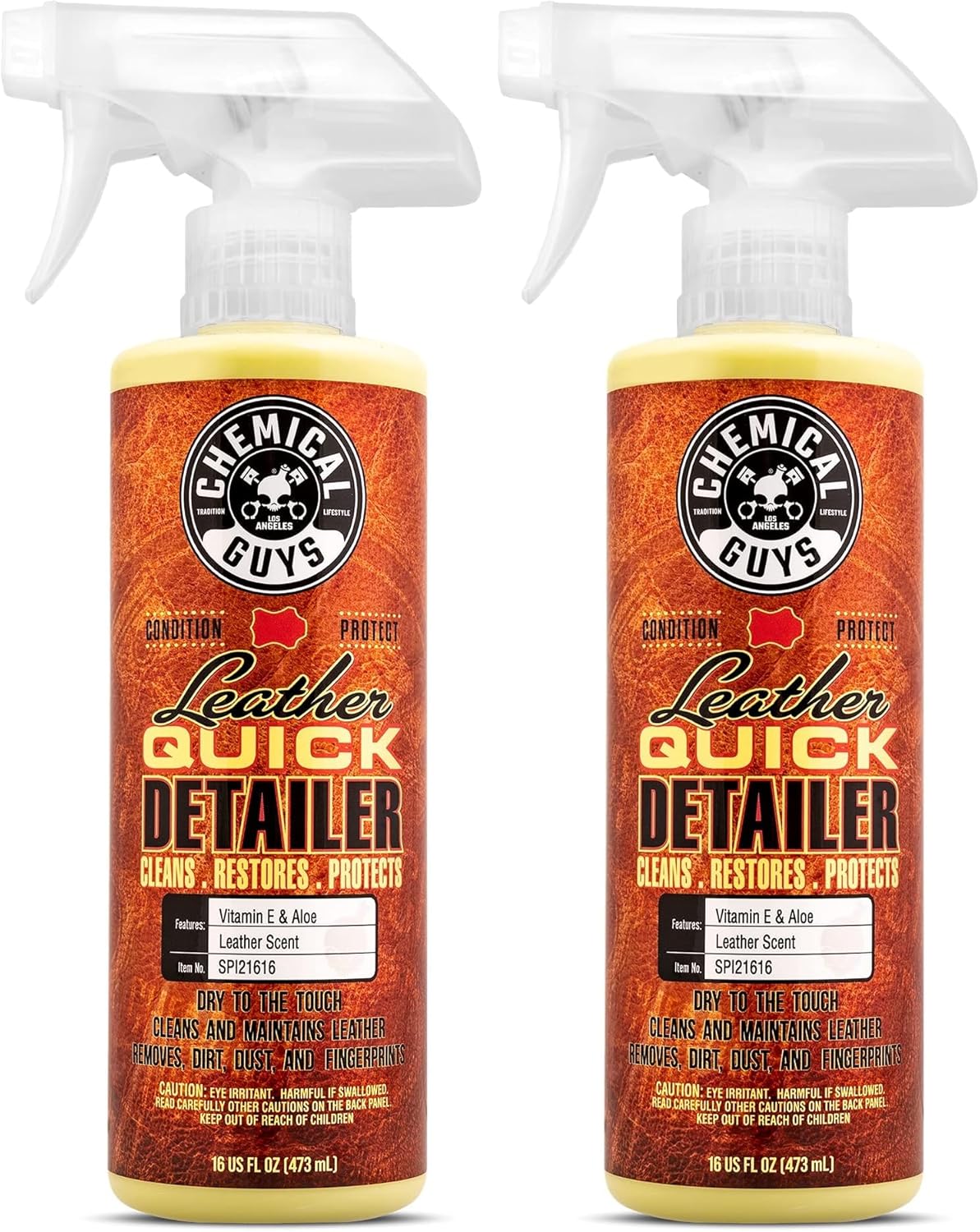 Chemical Guys Leather Quick Detailer - Interior Cleaner and Conditioner for Natural, Synthetic, Pleather, and More, Safe for Car Seats, Furniture, Apparel, Shoes & Boots, Leather Scented - 16 fl oz
