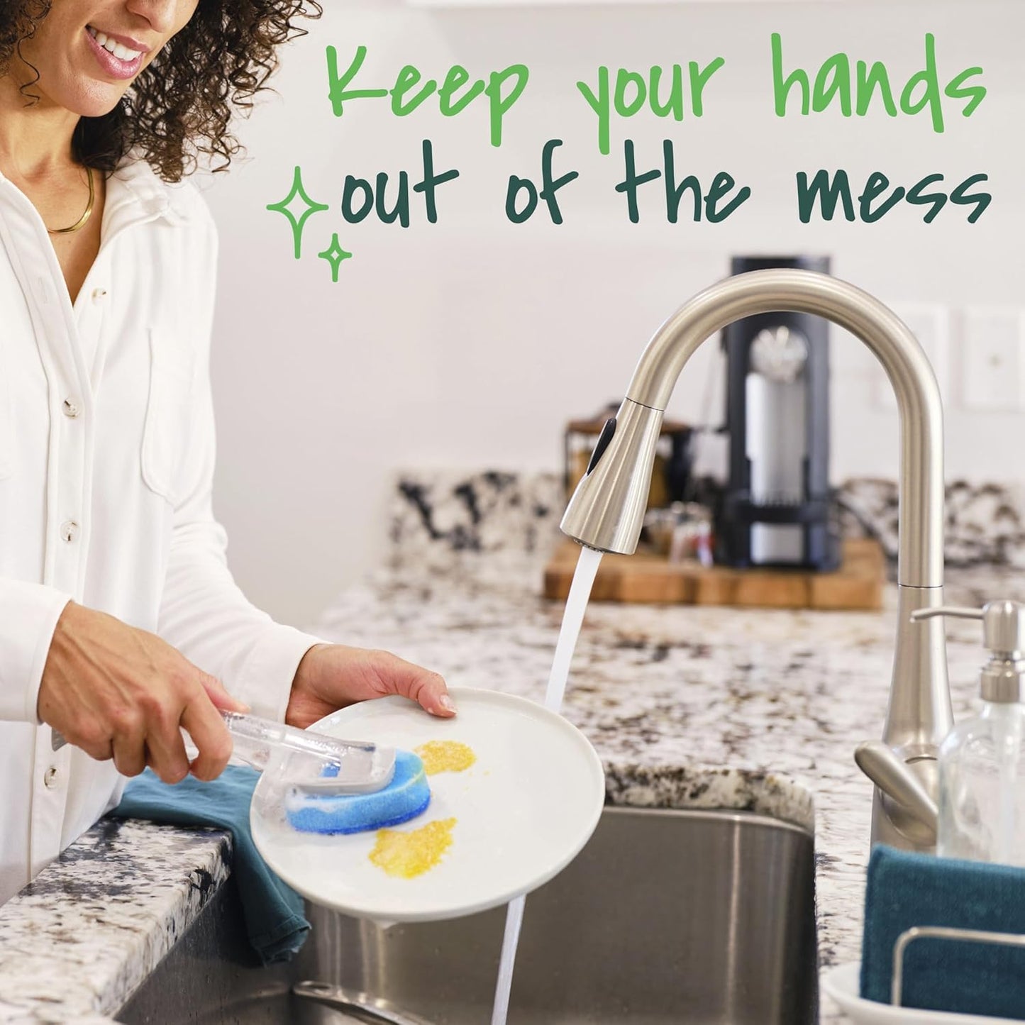 Scotch-Brite Odor Resist Soap Control Dishwand Brush, 1 Cleaning Dish Wand Brush, Precise Soap Control, Leak-Free Guarantee, Safe on Dishes, Nonstick Cookware, Tubs