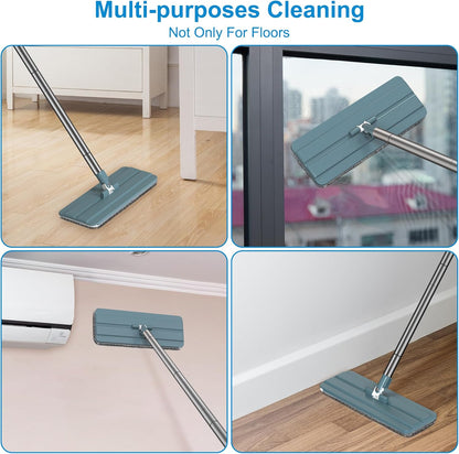 Aifacay Microfiber Mop Head Replacements Pads for Flat Floor Mop and Bucket Set, 13 Inch Reusable Microfiber Mop Pad Refills for Floor Cleaning Hard Wood Floor Microfiber Cleaning Pads - 6 Pack