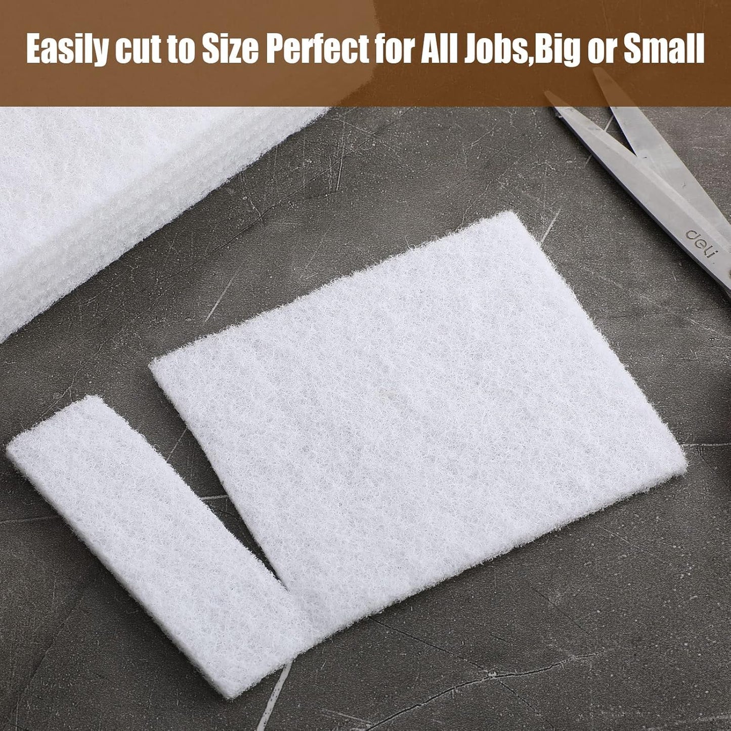 20 Pieces White Scrubbing Pad Non Scratch Scouring Pads Non Woven Scouring Sponge Multipurpose Abrasive Multi Surface Scrubber for Cleaning Polishing(4.5 x 9.8 Inch)