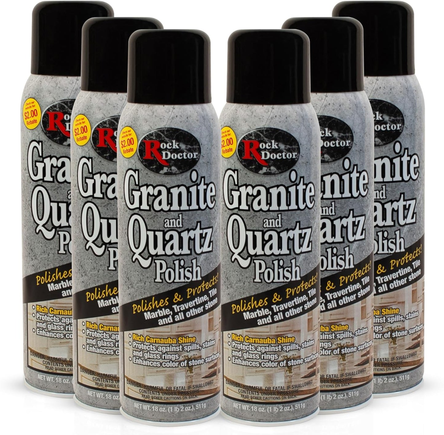 Rock Doctor Granite Polish Spray and Surface,18oz.Can Polish Tile, Marble, Kitchen Countertop, and Natural Stone Surfaces, Streak-Free Shine Pack of 1