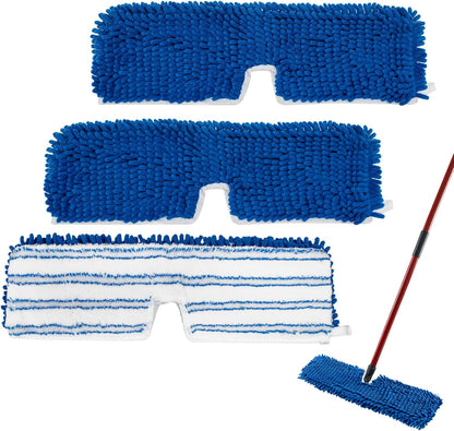 4 Pack Mop Head Replacement Compatible with O-cedar Hardwood Floor 'N More Microfiber Dual or 3-Action Flip Mop Refill Chenille Mop Replace Pads for Ocedar Dual-Action Flip Mop,Reusable & Washable Pad