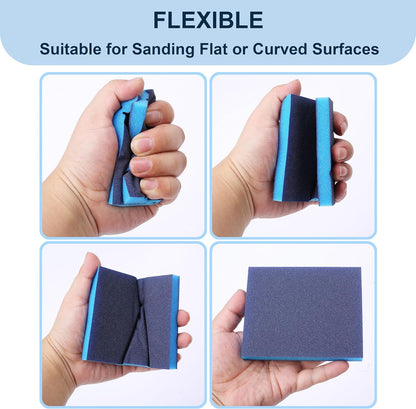 Bates- Sanding Sponge, 20 pcs, 3”x4”, 400-3000 Grit Assortment, Ultra Fine, Washable and Reusable, Sandpaper Block, Sanding Blocks for Wood, Sanding Pad, Drywall Sanding Block, Drywall Sanding Sponge