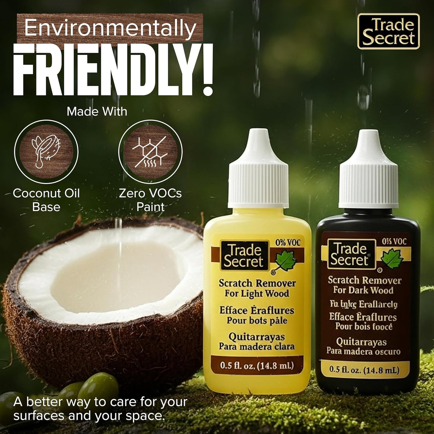 Trade Secret Scratch Concealer for Real Wood Furniture & Floors – Restores Dark Wood Scratch, Covers Nicks, Scuffs & Dogs, Cats Scratches, Marks, Minor Defects