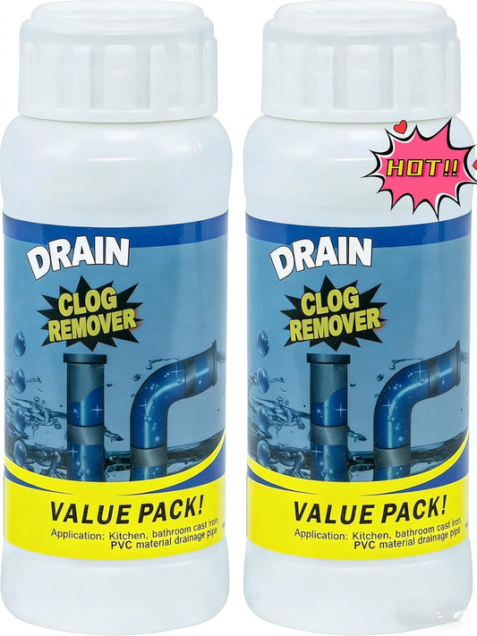 Powerful Fast-Acting Drain Cleaner Powder – Sink and Drain Clog Remover for Kitchen & Toilet Pipes – Deep Cleaning Formula, Fast Foaming, Heavy-Duty Clog Remover