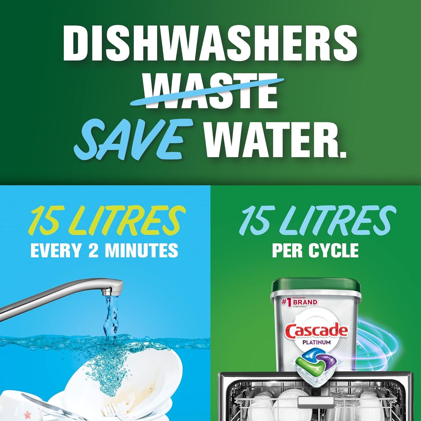 Cascade Platinum Dishwasher Pods, Dish Detergent ActionPacs, Fresh, 75 Count