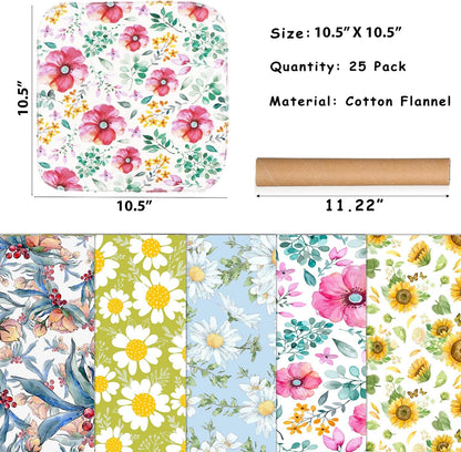 25 Pack Reusable Paper Towels, Paperless Towels Roll Washable Cotton Cloth for Kitchen Towels Zero Waste Products Alternative Paper Towels Alternative (Bohemian)