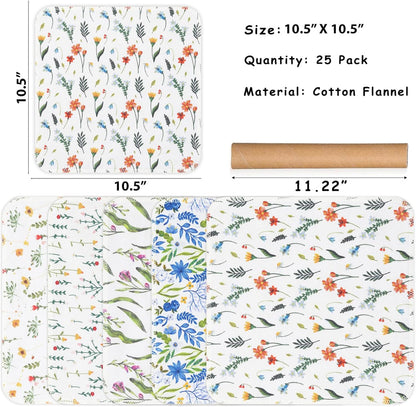 25 Pack Reusable Paper Towels, Paperless Towels Roll Washable Cotton Cloth for Kitchen Towels Zero Waste Products Alternative Paper Towels Alternative (Bohemian)