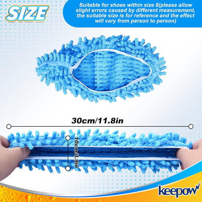 6 Mop Slippers for Floor Cleaning Mop Socks for Women Washable Mopping Socks Feet Foot Slippers Dust Mopping Shoes Microfiber Moppers Slippers for Women Men House Cleaning (3 Pairs)