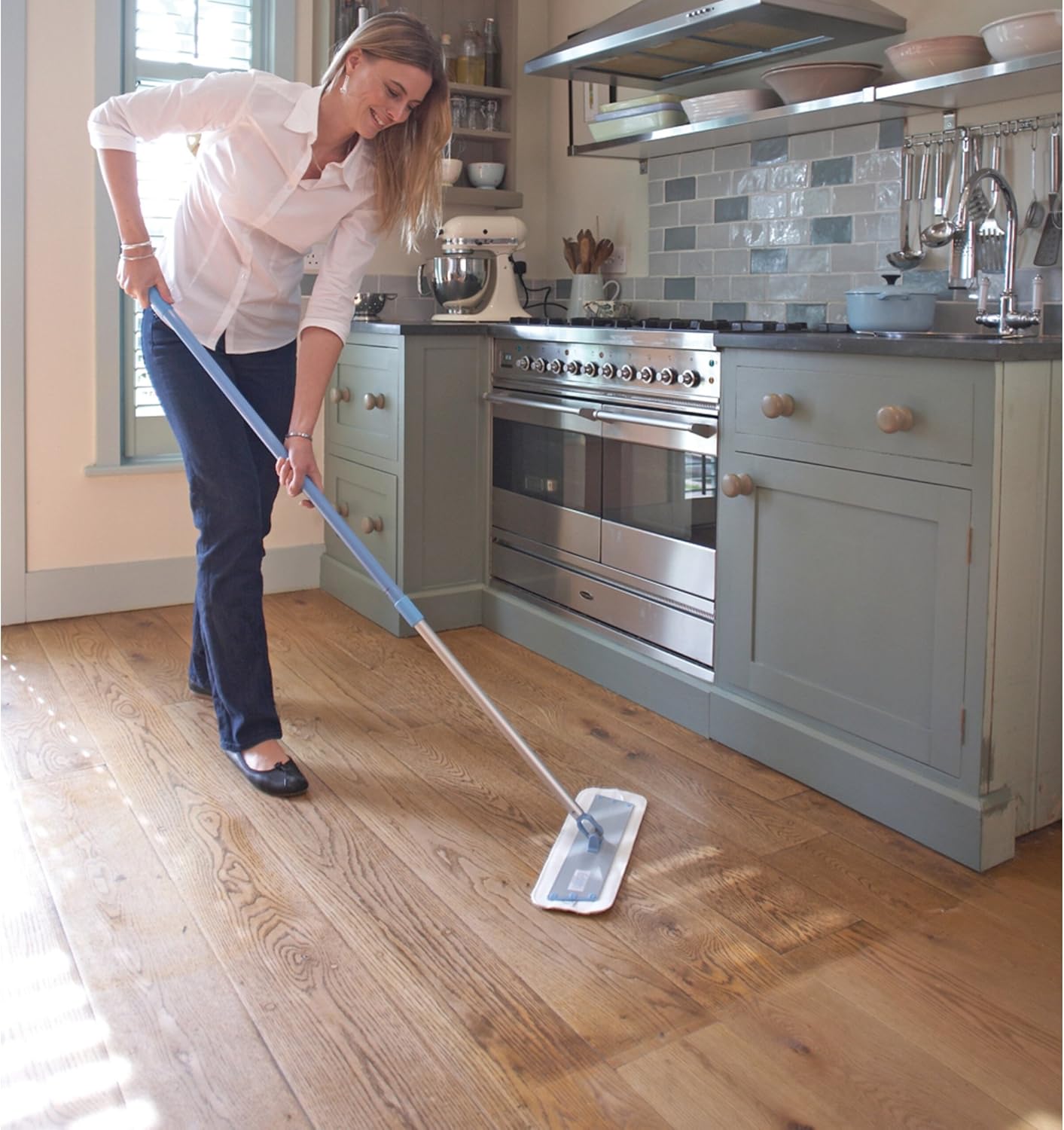 E-Cloth Deep Clean Mop, Microfiber Mop, Perfect Floor Cleaner for Hardwood, Laminate, Tile and Stone Flooring, Washable and Reusable, 100 Wash Promise