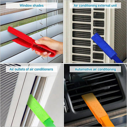 Lurrose 4 Pack Blinds Duster, Window Blind Cleaner Duster Brush with Microfiber Sleeves Blinds Cleaning Tools for Window Fans