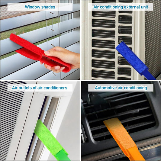 Lurrose 4 Pack Blinds Duster, Window Blind Cleaner Duster Brush with Microfiber Sleeves Blinds Cleaning Tools for Window Fans