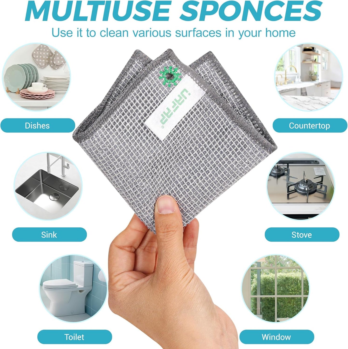 12 PCS Non Scratch Wire Dishcloth, Cleans Fast Without Scratching, Stands Up to Stuck-on Grime, Multi-Surface Safe, Wire Dishwashing Rag Cleaning Power for Everyday Jobs 7.87“ x 7.87”