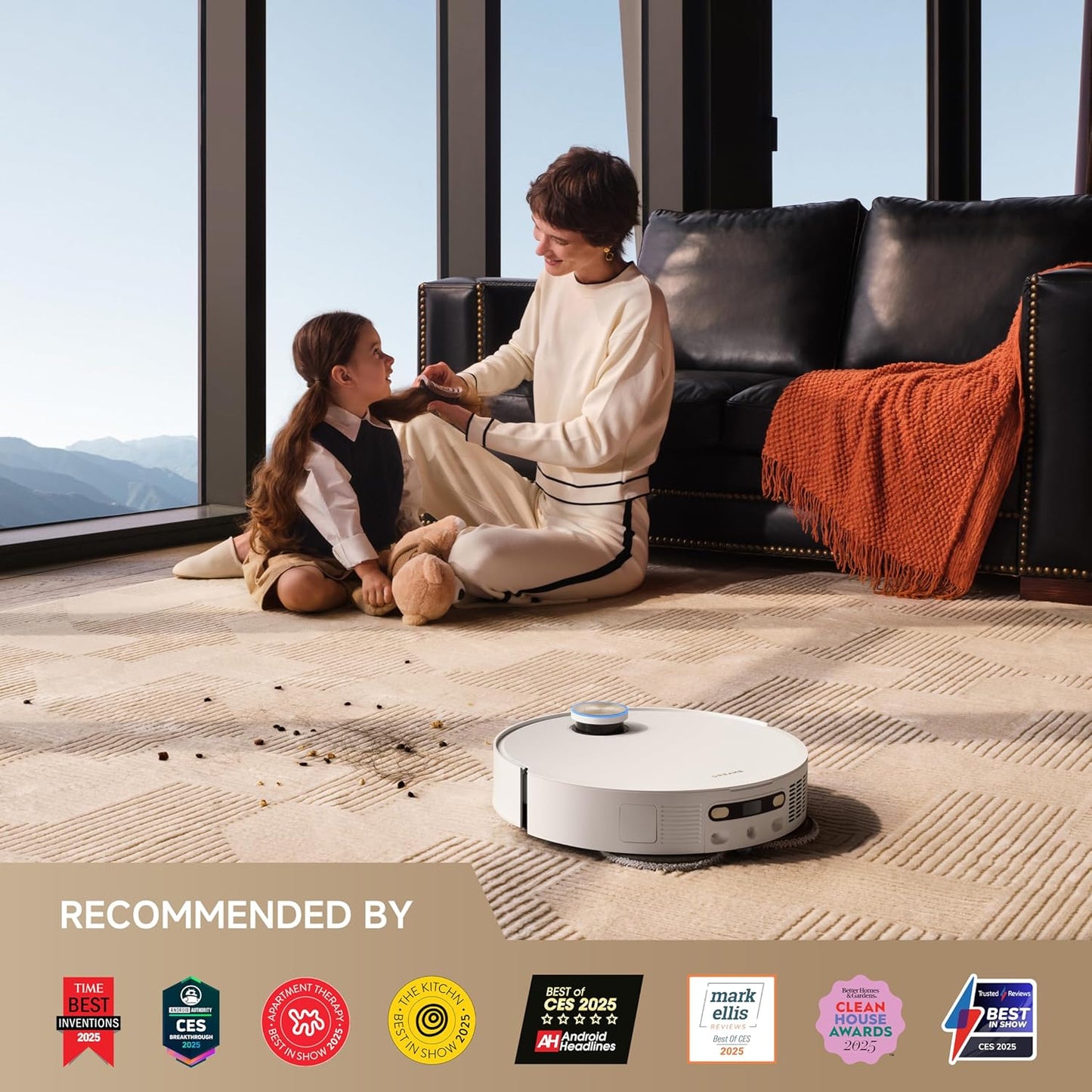 DREAME X50 Ultra Complete Robot Vacuum and Mop with Auto-Empty and Mop Self-Cleaning, 20,000Pa Suction, Obstacle Avoidance and 360° Navigation, Corner to Edge Deep Cleaning, Detangling Brush (Black)