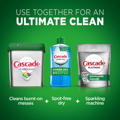 Cascade Platinum Plus ActionPacs Dishwasher Detergent Pods, Dishwasher Soap, Mountain, 52 Count