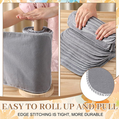 36 Pack Vintage Reusable Cleaning Cloths Washable Cotton Kitchen Towels for Home (Gray)