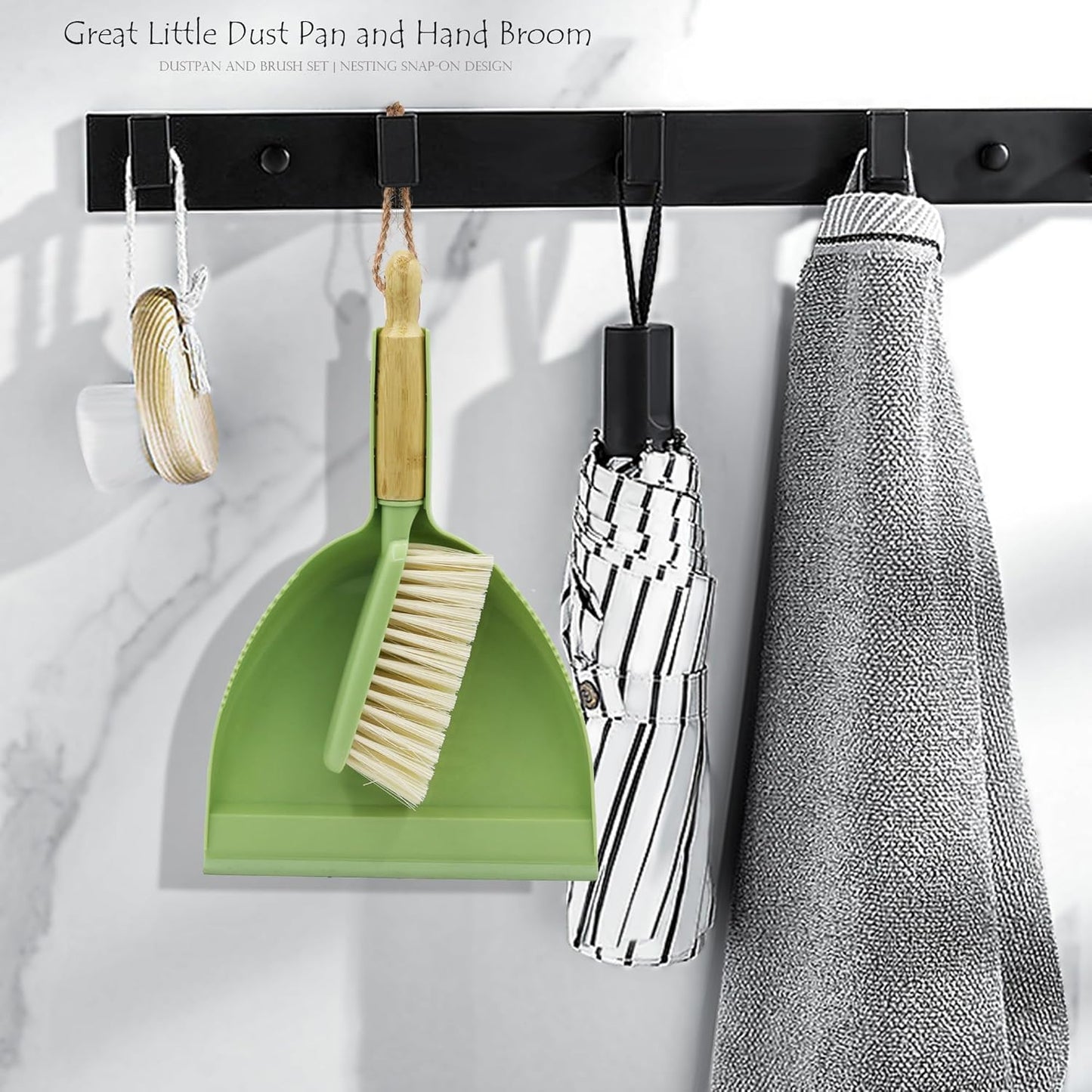 Mini Broom and Dustpan Set - Small Broom and Dustpan Set for Home, Camping Broom, Whisk Brooms Small(Gray Orange)